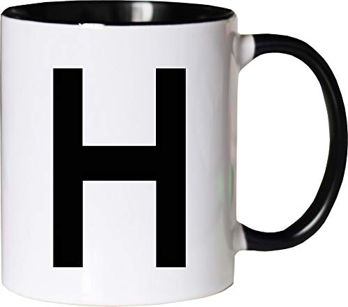 Mister Merchandise Becher Tasse Buchstabe H Kaffee Kaffeetasse liebevoll Bedruckt Anfangsbuchstabe Initial Initialien Weiß-Schwarz Mister Merchandise Becher Tasse Buchstabe H Kaffee Kaffeetasse liebevoll Bedruckt Anfangsbuchstabe Initial Initialien Weiß-Schwarz von Mister Merchandise