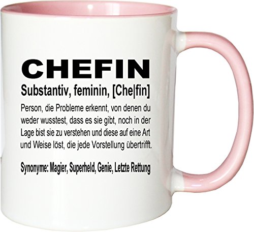 Mister Merchandise Becher Tasse Chefin Definition Kaffee Kaffeetasse liebevoll Bedruckt Geschenk Gag Job Beruf Arbeit Witzig Spruch Weiß-Rosa Mister Merchandise Becher Tasse Chefin Definition Kaffee Kaffeetasse liebevoll Bedruckt Geschenk Gag Job Beruf Arbeit Witzig Spruch Weiß-Rosa von Mister Merchandise