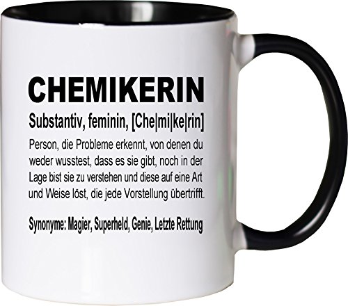 Mister Merchandise Becher Tasse Chemikerin Definition Kaffee Kaffeetasse liebevoll Bedruckt Geschenk Gag Job Beruf Arbeit Witzig Spruch Weiß-Schwarz von Mister Merchandise