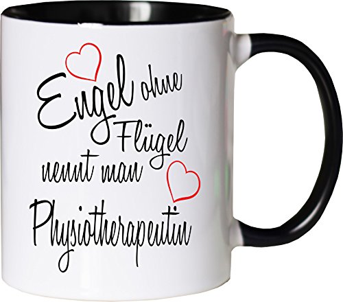 Mister Merchandise Becher Tasse Engel ohne Flügel nennt Man Physiotherapeutin Kaffee Kaffeetasse liebevoll Bedruckt Beruf Job Geschenk Weiß-Schwarz von Mister Merchandise