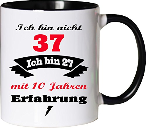 Mister Merchandise Becher Tasse Ich Bin Nicht 37 ich Bin … mit Jahren Erfahrung Kaffee Kaffeetasse liebevoll Bedruckt Jahre Geburtstag Alter jünger fühlen Weiß-Schwarz von Mister Merchandise