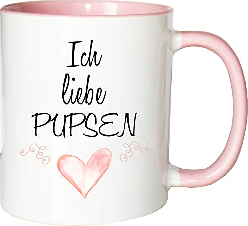 Mister Merchandise Becher Tasse Ich Liebe Pupsen! Kaffee Kaffeetasse liebevoll Bedruckt Furszen Furz Pupen Weiß-Rosa Mister Merchandise Becher Tasse Ich Liebe Pupsen! Kaffee Kaffeetasse liebevoll Bedruckt Furszen Furz Pupen Weiß-Rosa von Mister Merchandise
