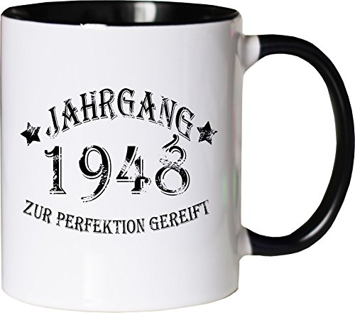 Mister Merchandise Becher Tasse Jahrgang 1948 zur Perfektion gereift Kaffee Kaffeetasse liebevoll Bedruckt Aged to Perfection Geburtsjahr Weiß-Schwarz Mister Merchandise Becher Tasse Jahrgang 1948 zur Perfektion gereift Kaffee Kaffeetasse liebevoll Bedruckt Aged to Perfection Geburtsjahr Weiß-Schwarz von Mister Merchandise