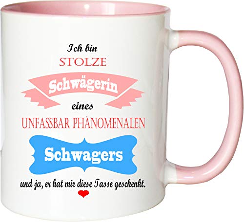 Mister Merchandise Becher Tasse Stolze Schwägerin eines unfassbar phänomenalen Schwagers Kaffee Kaffeetasse liebevoll Bedruckt traumhaft wahnsinnig fantatsisch Weiß-Rosa Mister Merchandise Becher Tasse Stolze Schwägerin eines unfassbar phänomenalen Schwagers Kaffee Kaffeetasse liebevoll Bedruckt traumhaft wahnsinnig fantatsisch Weiß-Rosa von Mister Merchandise
