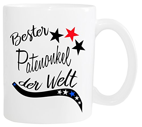 Mister Merchandise Kaffeebecher Tasse Bester Patenonkel der Welt Pate Geburt Schwanger Baby Kind Schwangerschaft Teetasse Becher Weiß von Mister Merchandise