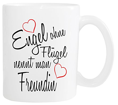 Mister Merchandise Kaffeebecher Tasse Engel ohne Flügel nennt Man Freundin Beste Freundin BFF Girlfriends Freund Mädels Teetasse Becher Weiß von Mister Merchandise