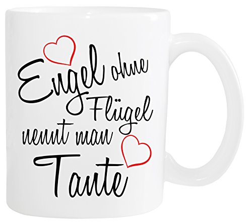 Mister Merchandise Kaffeebecher Tasse Engel ohne Flügel nennt Man Tante Schwanger Baby Pate Beste Freundin Tantchen Schwester Teetasse Becher Weiß von Mister Merchandise