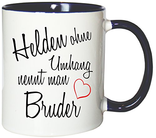 Mister Merchandise Kaffeebecher Tasse Helden ohne Umhang nennt Man Bruder Schwanger Baby Kind Schwangerschaft Sohn Teetasse Becher Weiß-Blau von Mister Merchandise