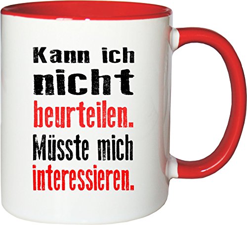 Mister Merchandise Kaffeebecher Tasse Kann ich Nicht beurteilen. Müsste Mich interessieren. 0 Teetasse Becher Weiß-Rot von Mister Merchandise