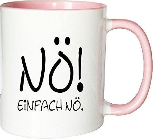 Mister Merchandise Kaffeebecher Tasse Nö, einfach nö 0 Teetasse Becher Weiß-Rosa von Mister Merchandise