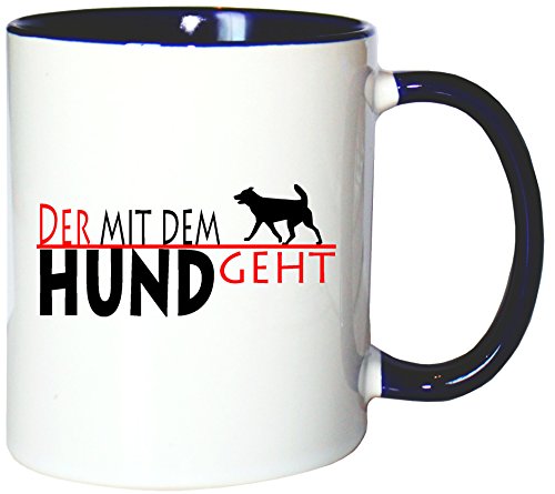Mister Merchandise Kaffeetasse Becher Der mit dem Hund geht Teetasse von Mister Merchandise