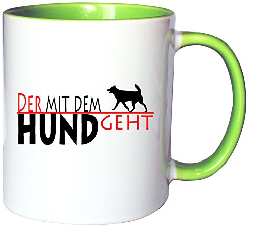 Mister Merchandise Kaffeetasse Becher Der mit dem Hund geht Teetasse von Mister Merchandise