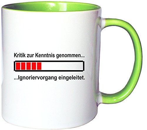 Mister Merchandise Kaffeetasse Becher Kritik zur Kenntnis genommen - Ignoriervorgang eingeleitet Teetasse von Mister Merchandise