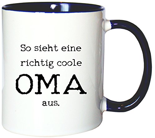 Mister Merchandise Kaffeetasse Becher So Sieht eine richtig Coole Oma aus Omi Großmutter, Farbe: Weiß-Blau Mister Merchandise Kaffeetasse Becher So Sieht eine richtig Coole Oma aus Omi Großmutter, Farbe: Weiß-Blau von Mister Merchandise