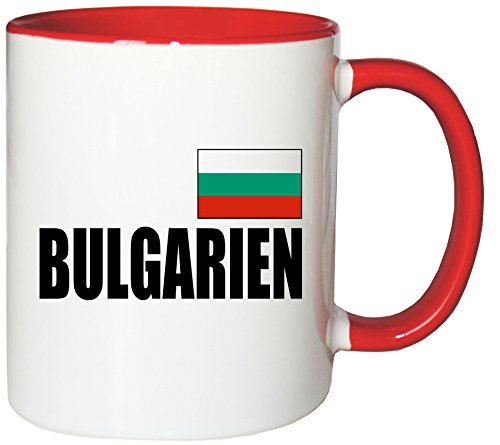Mister Merchandise Kaffeetasse Bulgarien Fahne Flag Teetasse Becher, Farbe: Weiß-Rot von Mister Merchandise