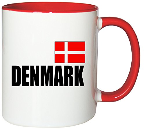 Mister Merchandise Kaffeetasse Denmark Fahne Flag Teetasse Becher, Farbe: Weiß-Rot Mister Merchandise Kaffeetasse Denmark Fahne Flag Teetasse Becher, Farbe: Weiß-Rot von Mister Merchandise