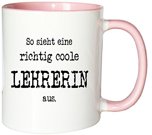 Mister Merchandise Kaffeetasse So Sieht eine richtig Coole Lehrerin aus. Teetasse Becher, Farbe: Weiß-Rosa Mister Merchandise Kaffeetasse So Sieht eine richtig Coole Lehrerin aus. Teetasse Becher, Farbe: Weiß-Rosa von Mister Merchandise