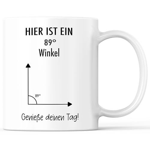 Tasse mit Spruch 89 Grad Winkel Becher Handwerker Heimwerker Mathe - lustiges Geschenk - Kaffeebecher als Geschenkidee - Kaffeetasse 330ml - Weiss Tasse mit Spruch 89 Grad Winkel Becher Handwerker Heimwerker Mathe - lustiges Geschenk - Kaffeebecher als Geschenkidee - Kaffeetasse 330ml - Weiss von Mister Merchandise