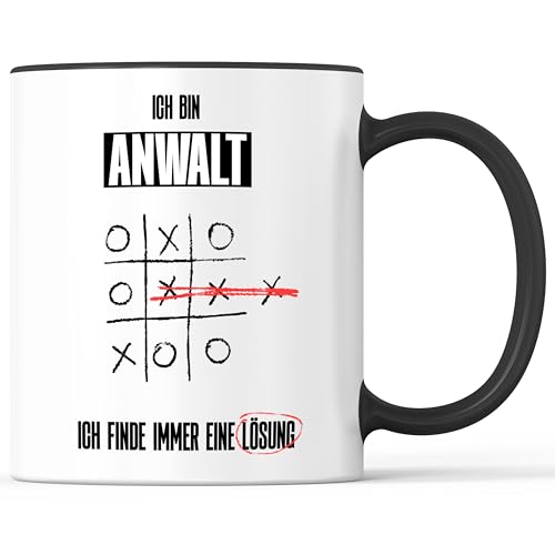 Tasse mit Spruch Anwalt intelligent kreativ Lösung Becher Käsekästchen Tic Tac Toe X O - lustiges Geschenk - Kaffeebecher als Geschenkidee - Kaffeetasse 330ml - Weiss-Schwarz Tasse mit Spruch Anwalt intelligent kreativ Lösung Becher Käsekästchen Tic Tac Toe X O - lustiges Geschenk - Kaffeebecher als Geschenkidee - Kaffeetasse 330ml - Weiss-Schwarz von Mister Merchandise