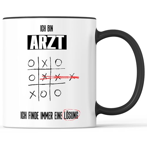 Tasse mit Spruch Arzt intelligent kreativ Lösung Becher Käsekästchen Tic Tac Toe X O - lustiges Geschenk - Kaffeebecher als Geschenkidee - Kaffeetasse 330ml - Weiss-Schwarz Tasse mit Spruch Arzt intelligent kreativ Lösung Becher Käsekästchen Tic Tac Toe X O - lustiges Geschenk - Kaffeebecher als Geschenkidee - Kaffeetasse 330ml - Weiss-Schwarz von Mister Merchandise