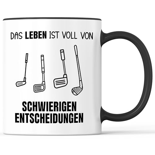 Tasse mit Spruch Golfer Golfschläger Eisen Holz Becher Golfen Golf Schläger - lustiges Geschenk - Kaffeebecher als Geschenkidee - Kaffeetasse 330ml - Weiss-Schwarz von Mister Merchandise
