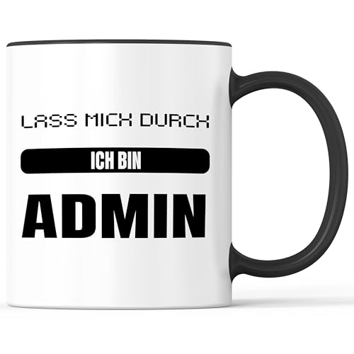 Tasse mit Spruch Lass mich durch Admin Becher Admisnistrator Netzwerkadministrator IT Informatiker - lustiges Geschenk - Kaffeebecher als Geschenkidee - Kaffeetasse 330ml - Weiss-Schwarz Tasse mit Spruch Lass mich durch Admin Becher Admisnistrator Netzwerkadministrator IT Informatiker - lustiges Geschenk - Kaffeebecher als Geschenkidee - Kaffeetasse 330ml - Weiss-Schwarz von Mister Merchandise