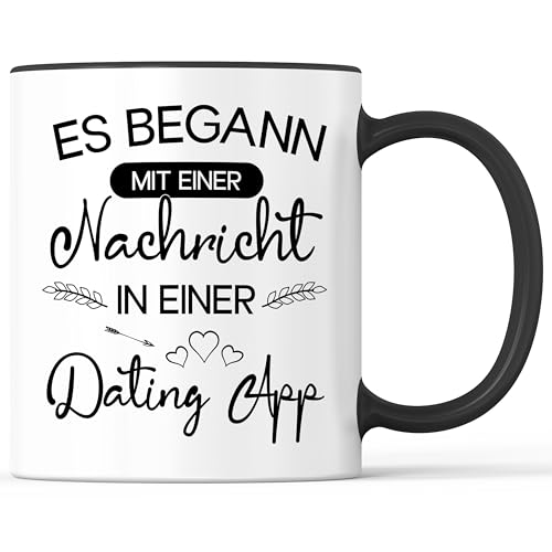 Tasse mit Spruch Nachricht in Dating App Becher Partnersuche Online Dating - lustiges Geschenk - Kaffeebecher als Geschenkidee - Kaffeetasse 330ml - Weiss-Schwarz Tasse mit Spruch Nachricht in Dating App Becher Partnersuche Online Dating - lustiges Geschenk - Kaffeebecher als Geschenkidee - Kaffeetasse 330ml - Weiss-Schwarz von Mister Merchandise