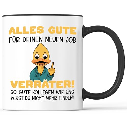 Tasse mit Spruch Neuer Job Jobwechsel Becher Abschied Verabschiedung Abschiedsgeschenk - lustiges Geschenk - Kaffeebecher als Geschenkidee - Kaffeetasse 330ml - Weiss-Schwarz Tasse mit Spruch Neuer Job Jobwechsel Becher Abschied Verabschiedung Abschiedsgeschenk - lustiges Geschenk - Kaffeebecher als Geschenkidee - Kaffeetasse 330ml - Weiss-Schwarz von Mister Merchandise