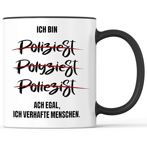 Tasse mit Spruch Polizist Polizistin Becher Streife Fahren Streifenpolizist - lustiges Geschenk - Kaffeebecher als Geschenkidee - Kaffeetasse 330ml - Weiss-Schwarz Tasse mit Spruch Polizist Polizistin Becher Streife Fahren Streifenpolizist - lustiges Geschenk - Kaffeebecher als Geschenkidee - Kaffeetasse 330ml - Weiss-Schwarz von Mister Merchandise