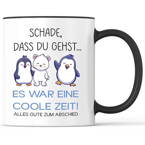 Tasse mit Spruch Schade, dass du gehst Becher Abschied Verabschiedung Abschiedsgeschenk - lustiges Geschenk - Kaffeebecher als Geschenkidee - Kaffeetasse 330ml - Weiss-Schwarz Tasse mit Spruch Schade, dass du gehst Becher Abschied Verabschiedung Abschiedsgeschenk - lustiges Geschenk - Kaffeebecher als Geschenkidee - Kaffeetasse 330ml - Weiss-Schwarz von Mister Merchandise