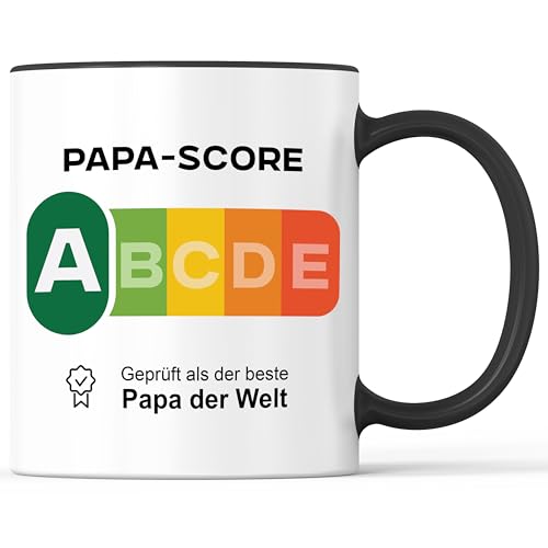 Tasse mit Spruch bester Papa Score Becher geprüft Siegel approved - lustiges Geschenk - Kaffeebecher als Geschenkidee - Kaffeetasse 330ml - Weiss-Schwarz Tasse mit Spruch bester Papa Score Becher geprüft Siegel approved - lustiges Geschenk - Kaffeebecher als Geschenkidee - Kaffeetasse 330ml - Weiss-Schwarz von Mister Merchandise