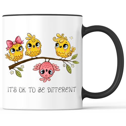 Tasse mit Spruch its ok to be different Becher Toleranz tolerant anders - lustiges Geschenk - Kaffeebecher als Geschenkidee - Kaffeetasse 330ml - Weiss-Schwarz von Mister Merchandise