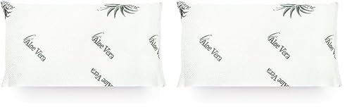 Mister Sandman Ergonomisches Memory Foam Kissen 40x80cm, Visco Kissen perfekt geeignet für Bauchschläfer, Rückenschläfer und Seitenschläfer, Nackenstützkissen mit Aloe Vera Bezug (Packung mit 2) von Mister Sandman