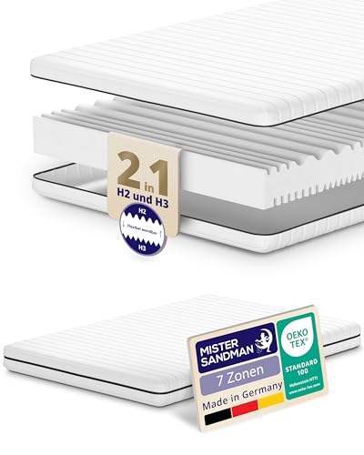 Mister Sandman Matratze - Ergonomische 7-Zonen Kaltschaummatratze 15 cm Höhe - Rollmatratze mit waschbarem Bezug - Weiß (200x200, H2) von Mister Sandman