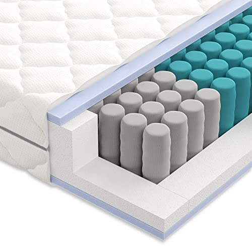 Taschenfederkernmatratze 160x200 cm, Premium 7-Zonen Matratze H2 H3, Versand als Rollmatratze, Öko-Tex Zertifiziert, Wendematratze, 21 cm hoch von Mister Sandman