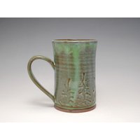 18 Unzen Baumbecher, Gemütlicher Becher, Grüner Rustikaler Keramikbecher, Hergestellt in Colorado, Den Usa von MistyMorningPots