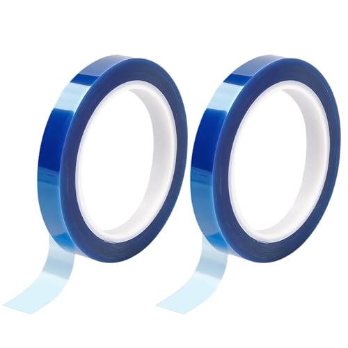 Misuyue 2pcs Hitzebeständiges Klebeband, 12mm PET-Klebeband, Hohe Temp Tape Isolierband für Sublimation, 3D-Drucker, Elektronik Leiterplatten, Keine Rückstände Hitzeschutzband von Misuyue
