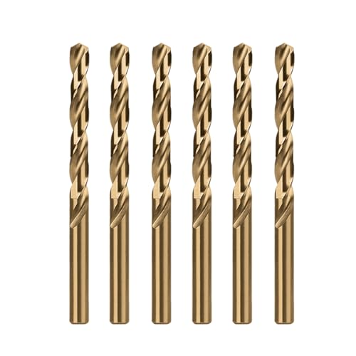 Misuyue 5.2mm Metallbohrer Set, 6pcs HSS M35 Cobalt Bohrer, Stahlbohrer, Spiralbohrer, Eisenbohrer, Stahlbeton Bohrer für Edelstahl Metall Gusseisen Aluminium Holzbohrer von Misuyue