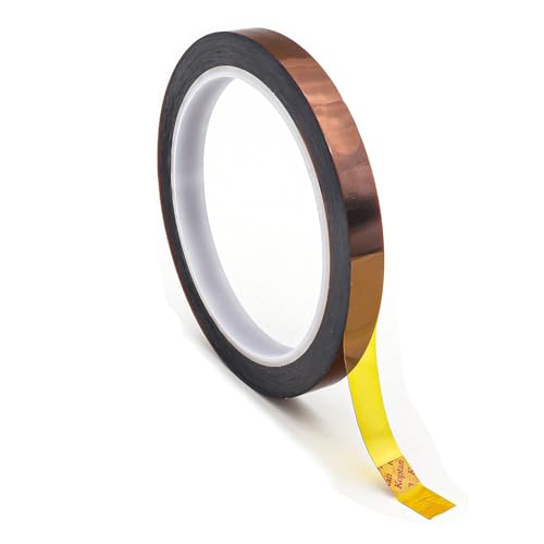 Misuyue Hitzebeständiges Klebeband, 0.08mm dick Kapton Tape, Polyimid Film Klebeband für 3D-Drucker Löten, Pulverbeschichtung, Sublimation und isolierenden Leiterplatten (10mm) von Misuyue