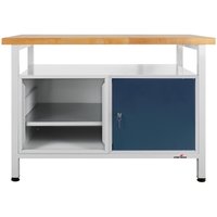 Steinbock® Werkbank Premium, 1 Ablage, 1 Regalabteil, 1 Tür, TK 300 kg, HxBxT 840 x 1.200 x 600 mm, RAL 7035/7016 von Steinbock®