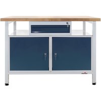 Steinbock® Werkbank Premium, 1 Ablage, 1 Schublade, 2 Türen, TK 300 kg, HxBxT 840 x 1.200 x 600 mm, RAL 7035/7016 von Steinbock®