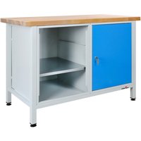 Steinbock® Werkbank Premium, 1 Regalabteil, 1 Tür, TK 300 kg, HxBxT 840 x 1.200 x 600 mm, RAL 7035/5012 von Steinbock®