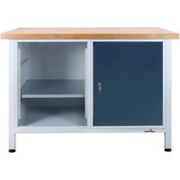 Steinbock® Werkbank Premium, 1 Regalabteil, 1 Tür, TK 300 kg, HxBxT 840 x 1.200 x 600 mm, RAL 7035/7016 von Steinbock®