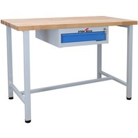 Steinbock® Werkbank Premium, 1 Schublade, TK 300 kg, HxBxT 840 x 1.200 x 600 mm, RAL 7035/5012 von Steinbock®