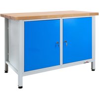 Steinbock® Werkbank Premium, 2 Türen, TK 300 kg, HxBxT 840 x 1.200 x 600 mm, RAL 7035/5012 von Steinbock®