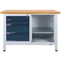 Steinbock® Werkbank Premium, 4 Schubladen, 1 Regalabteil, TK 300 kg, HxBxT 840 x 1.200 x 600 mm, RAL 7035/7016 von Steinbock®