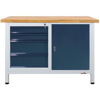 Steinbock® Werkbank Premium, 4 Schubladen, 1 Tür, TK 300 kg, HxBxT 840 x 1.200 x 600 mm, RAL 7035/7016 von Steinbock®