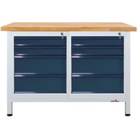 Steinbock® Werkbank Premium, 8 Schubladen, TK 300 kg, HxBxT 840 x 1.200 x 600 mm, RAL 7035/7016 von Steinbock®