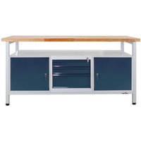 Steinbock® Werkbank Extra, 1 Ablage, 2 Türen, 3 Schubladen, TK 500 kg, HxBxT 840 x 1.700 x 600 mm, RAL 7035/7016 von Steinbock®