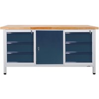 Steinbock® Werkbank Extra, 6 Schubladen, 1 Tür, TK 500 kg, HxBxT 840 x 1.700 x 600 mm, RAL 7035/7016 von Steinbock®